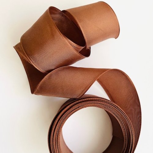 Ruban taffetas marron - 40mm