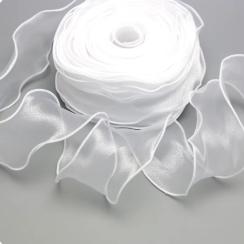 Ruban organza blanc - 50mm