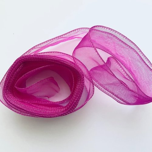 Ruban organza rose bonbon - 32mm