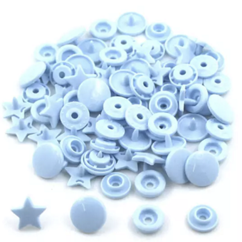 Bouton pression etoile bleu ciel  - 12,4mm  x10