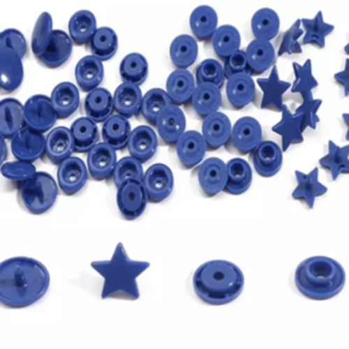 Bouton pression etoile bleu foncé - 12,4mm  x10