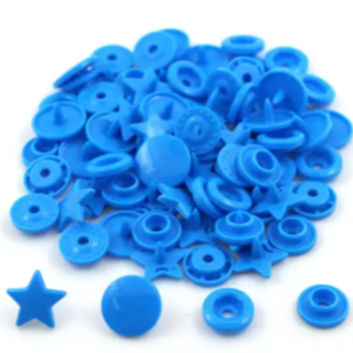 Bouton pression etoile bleu - 12,4mm  x10