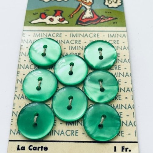 Carte de boutons vert printemps