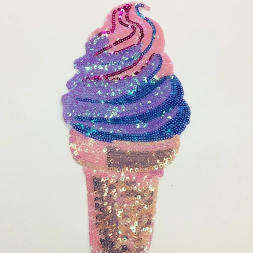 Patch "glace à l'italienne" de sequins colorés