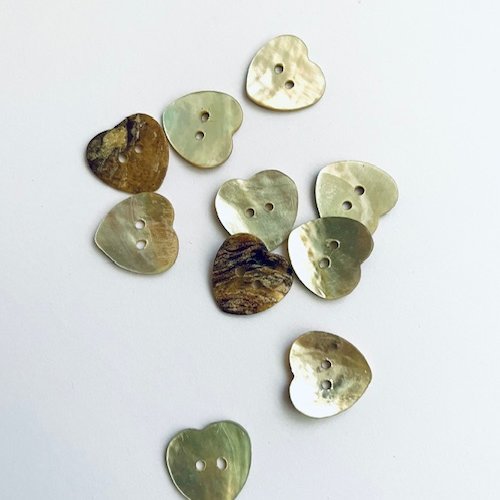 Bouton nacre coeur - 15mm