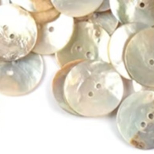 3 x bouton rond nacre - 15mm