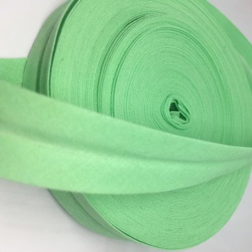Biais en coton vert pastel - 2cm