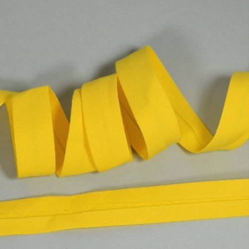 Biais en coton jaune - 2cm