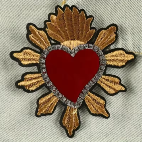 Patch ex-voto rouge et or