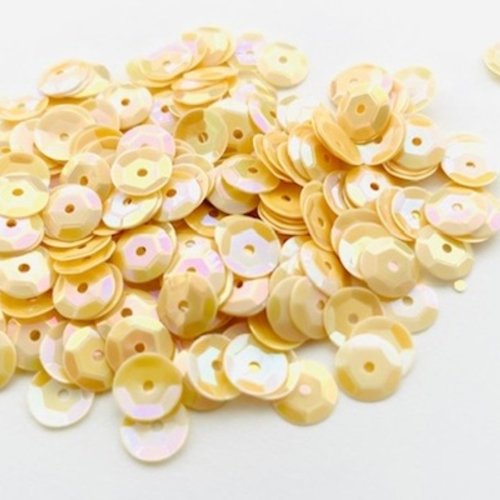 18g de sequins cup champagne opaque - 6mm