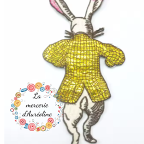 Patch "le lapin blanc à la veste dorée"