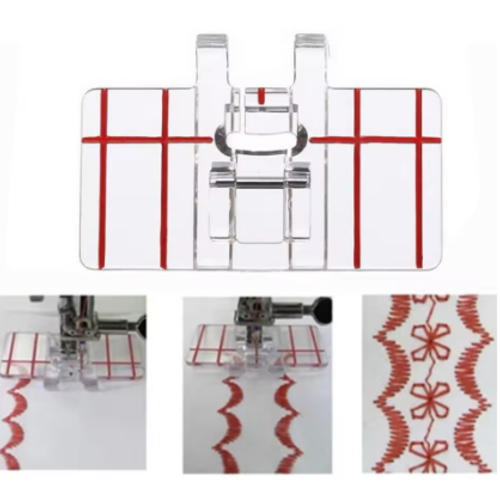 Pied pour point de satin avec guides intégrés