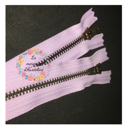 Fermeture éclair vieux rose et bronze - 18cm