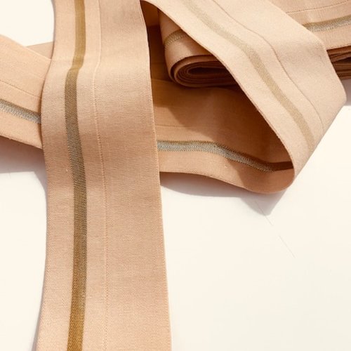 Bande élastique monte jupe rose pêche et doré x 2m