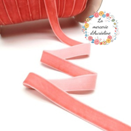 Ruban de velours rose indien -  6mm