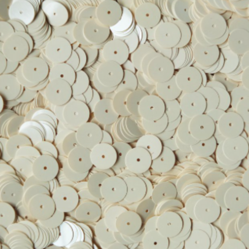 12g de sequins plat ivoire  - 6mm