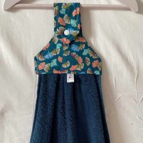 Essuie-mains "hibiscus turquoise"