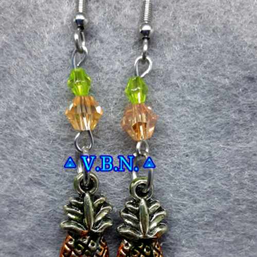 Boucles d'oreilles inoxydable ananas