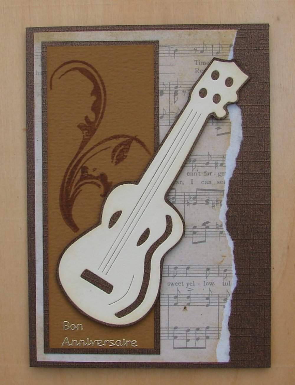 Carte Bon Anniversaire Guitare Partition Ancienne Marron Beige Un Grand Marche Carte Bon Anniversaire Guitare Partition Ancienne Marron Beige Un Grand Marche