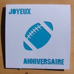 Carte Masculine Joyeux Anniversaire Kirigami Joueur Rugby Ballon Oval Un Grand Marche