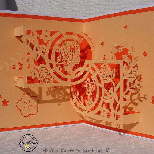 Carte Anniversaire Kirigami Medaillon Floral