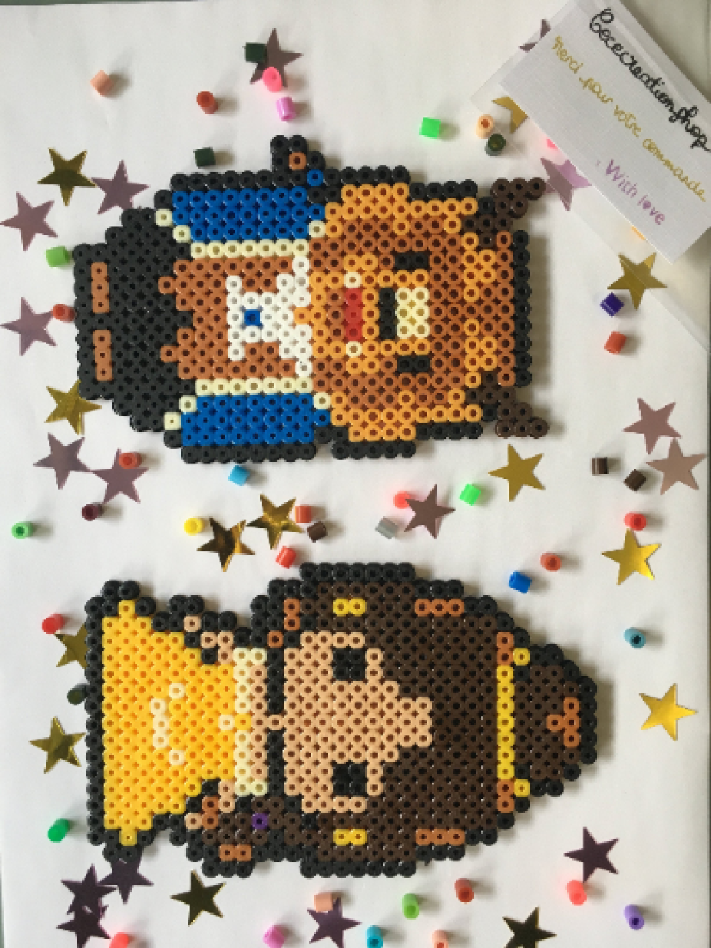 Pixel Art La Belle Et La Bête Décoration perle hama la bête de la belle et la bête - prince disney - Un  grand marché