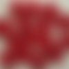 Mini fleurs au crochet, lot de 15  en coton rouge fil doré, 2.5 cm, appliques *76*