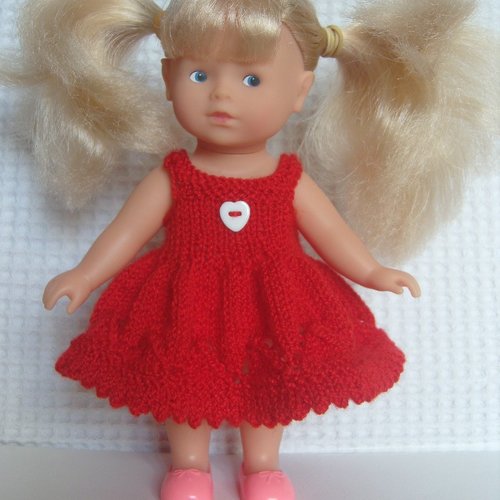 Habits de poupée mini corolline de corolle, robe rouge