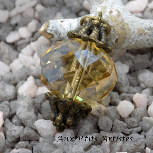 Pendentif en cristal swarovski, " abacus " golden
