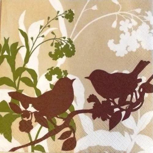 Serviette en papier oiseaux sur la branche #an069u