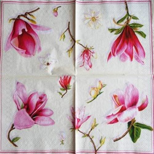 Serviette en papier belles fleurs de magnolia #f054u