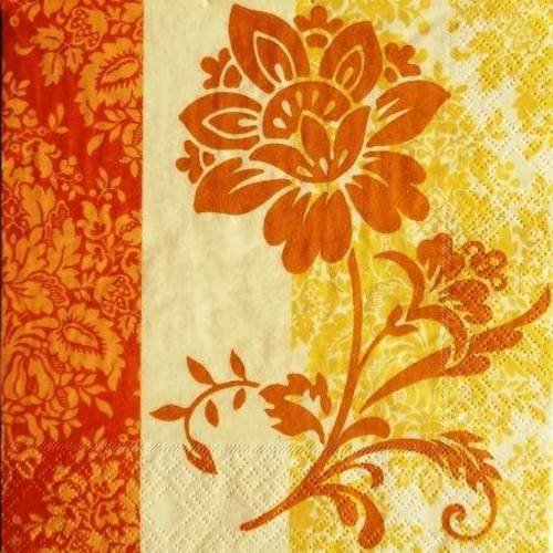 Serviette en papier belle fleur marron #f013u