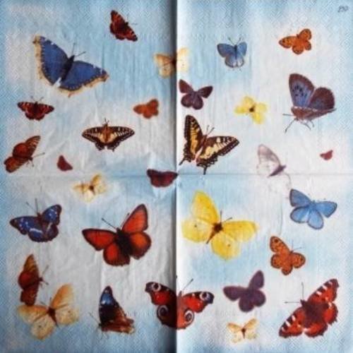 Serviette en papier les papillons multicolores #an008u