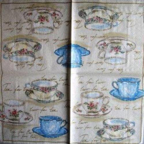 Serviette en papier tasses de thé variées #al002u