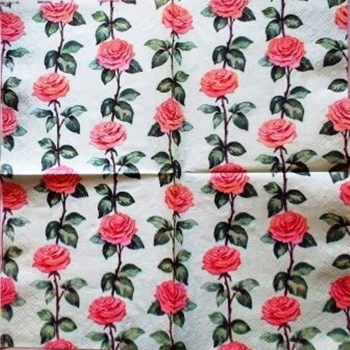 Serviette en papier belles petites roses roses #f001u