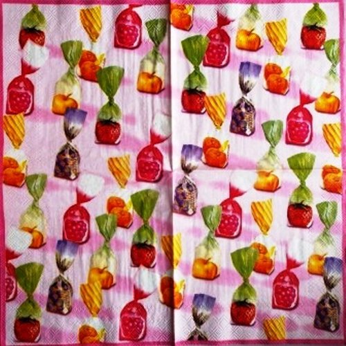 Serviette en papier bonbons gourmands aux fruits #al018u