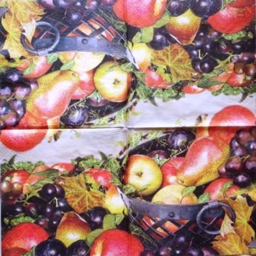Serviette en papier corbeille de fruits d'automne #al001u