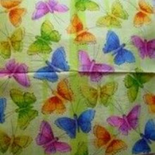 Serviette en papier papillons multicolores #an059u