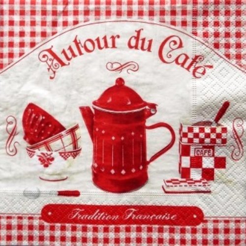 Serviette en papier cuisine "autour du café" #al008u
