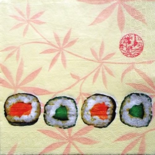 Serviette en papier plat asiatique "sushis" #al019u
