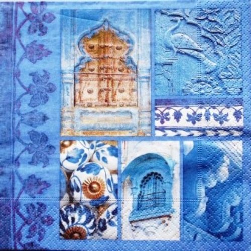Serviette en papier paysages et décorations marocains #di007u