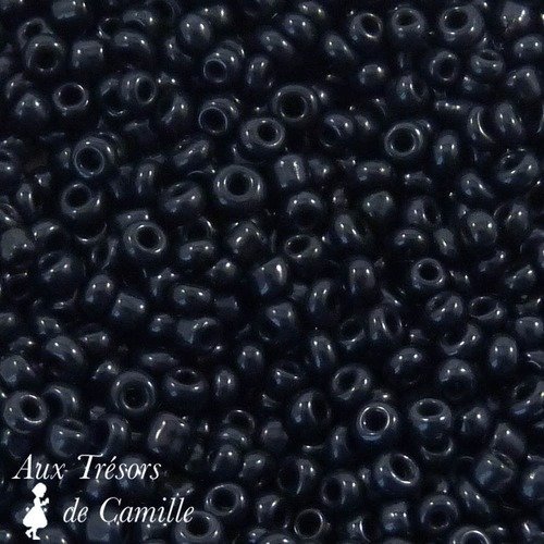 20 grs de Perles de rocailles Jet Hématite Lustrée