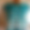 Tunique granny coloris turquoise et écru