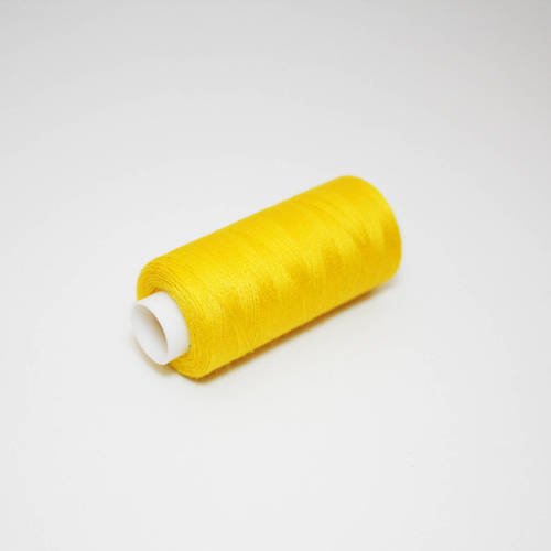 Bobine de fil à coudre 350 m jaune soleil, fil à coudre jaune 100% polyester 