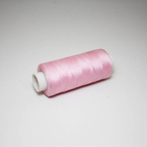 Bobine de fil à coudre 350 m rose pastel, fil à coudre rose pastel 100% polyester