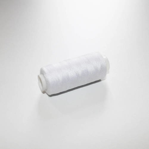 Bobine de fil à coudre 350 m blanche, fil à coudre blanc 100% polyester 