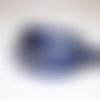 Ruban gros grain bleu marine et blanc 12 mm, 1 m, ruban noir avec un fil blanc