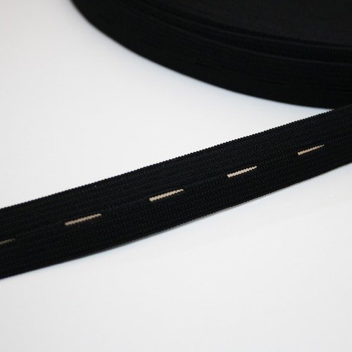 Élastique plat à boutonnier largeur 2 cm ruban plat bande élastique  ajustable noir - Un grand marché