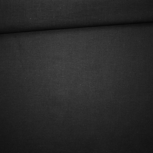 Tissu noir uni, 100% coton 50 x 160 cm