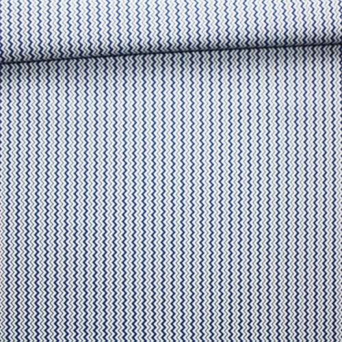Tissu mini chevrons bleu marine et blancs en coton imprimé 50 x 160 cm